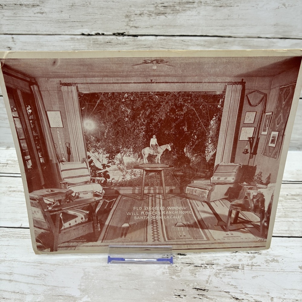 Vintage Giant Postcard Will Rogers Ranch Home Santa Monica CA Flo Ziegfeld